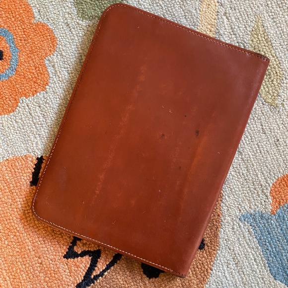 VTG I Lifton I Deep Buff Split Cowhide Leather Zipper Portfolio Underarm Case - Picture 2 of 16